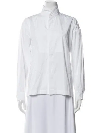 Pre-owned Eskandar Long Sleeve Button-up Top In White