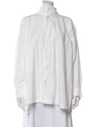 Pre-owned Eskandar Long Sleeve Button-up Top In White