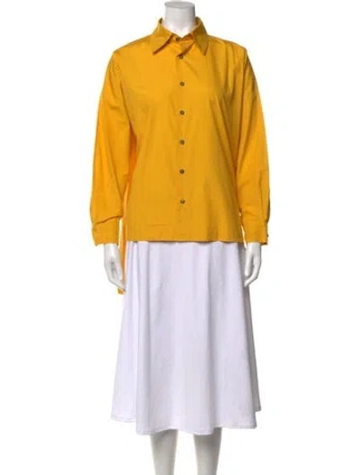Pre-owned Eskandar Long Sleeve Button-up Top In Yellow