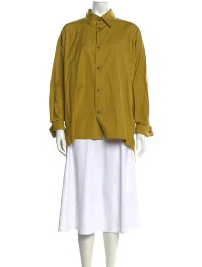 Pre-owned Eskandar Long Sleeve Button-up Top In Yellow