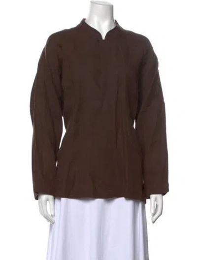 Pre-owned Eskandar Long Sleeve Top In Brown