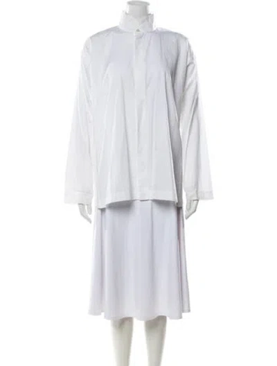 Pre-owned Eskandar Long Sleeve Top In White