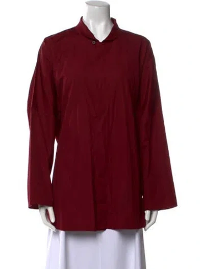 Pre-owned Eskandar Long Sleeve Tunic In Burgundy