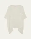 Eskandar Longer-back Scoop-neck Kaftan (mid Plus Length) In Ivory