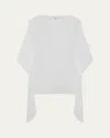 Eskandar Longer-back Scoop-neck Kaftan (mid Plus Length) In White