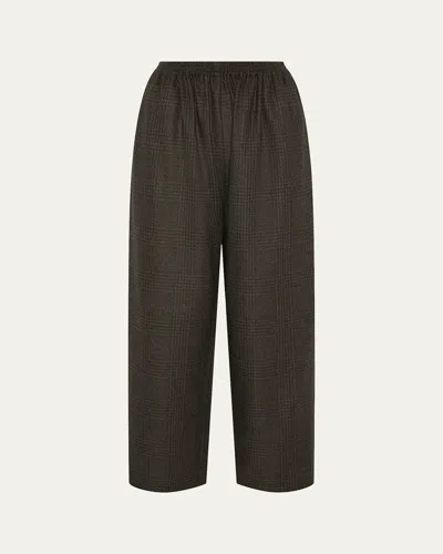 Eskandar Longer Japanese Trouser With Ankle Slits In Brown