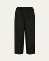 Eskandar Longer Japanese Trousers With Ankle Slits In Black