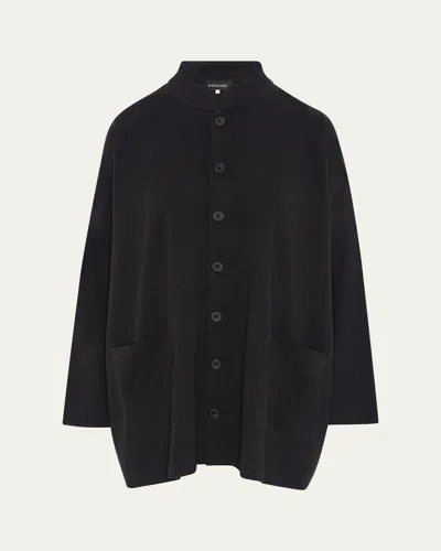 Eskandar Mandarin Jacket (long Length) In Coal