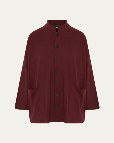 Eskandar Mandarin Jacket (long Length) In Port