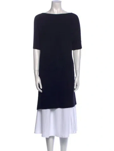 Pre-owned Eskandar Merino Wool Bateau Neckline Sweater In Black