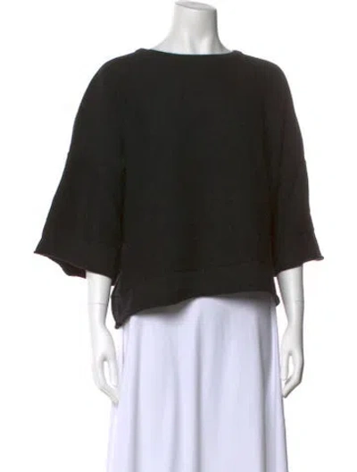Pre-owned Eskandar Merino Wool Bateau Neckline Sweater In Black