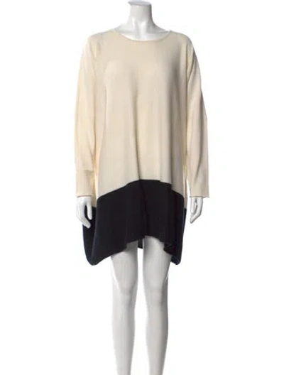 Pre-owned Eskandar Merino Wool Colorblock Pattern Sweater In Neutrals