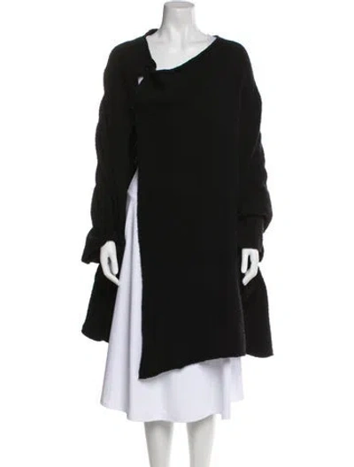 Pre-owned Eskandar Merino Wool Cowl Neck Sweater In Black