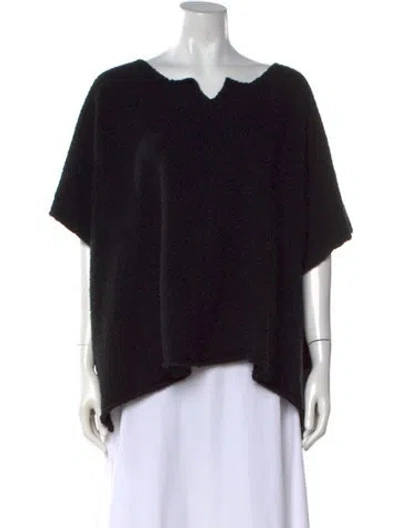 Pre-owned Eskandar Merino Wool Crew Neck Sweater In Black
