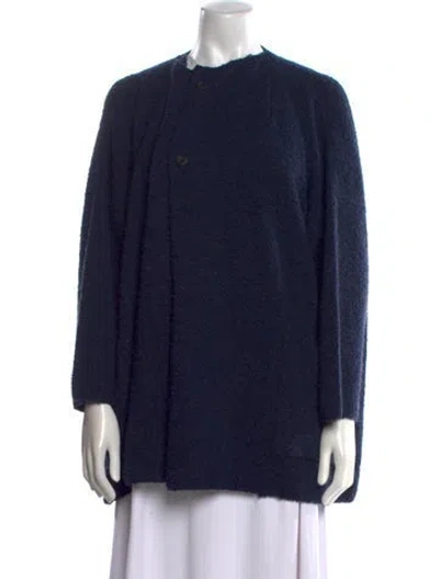 Pre-owned Eskandar Merino Wool Crew Neck Sweater In Blue