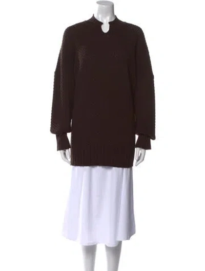 Pre-owned Eskandar Merino Wool Crew Neck Sweater In Brown