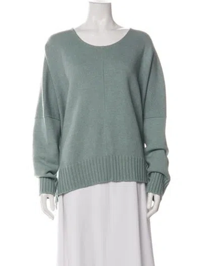 Pre-owned Eskandar Merino Wool Crew Neck Sweater In Green