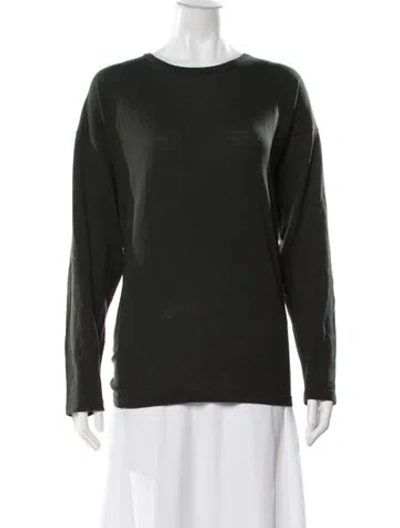 Pre-owned Eskandar Merino Wool Crew Neck Top In Green