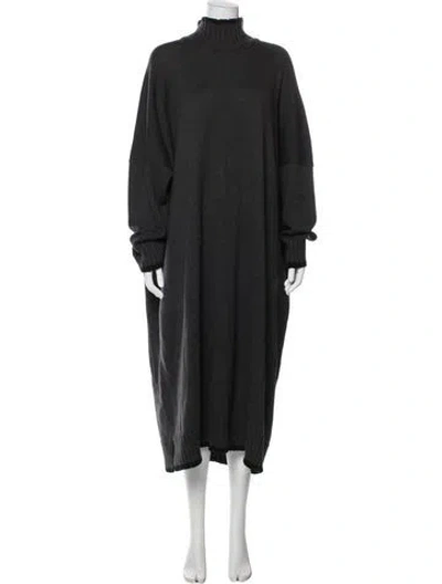 Pre-owned Eskandar Merino Wool Long Dress In Gray