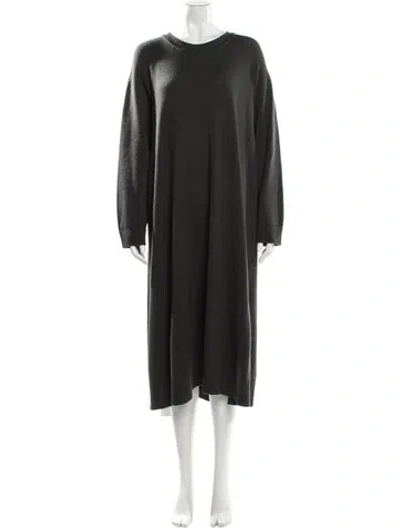 Pre-owned Eskandar Merino Wool Midi Length Dress In Gray