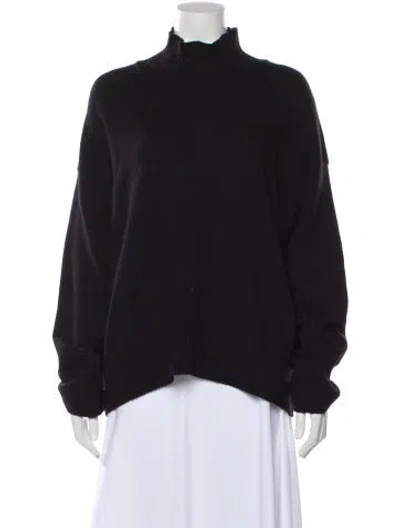 Pre-owned Eskandar Merino Wool Mock Neck Sweater In Black