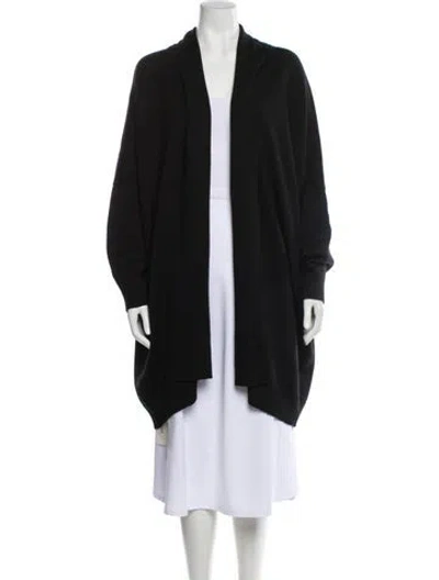 Pre-owned Eskandar Merino Wool Open Front Sweater In Black