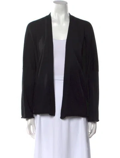 Pre-owned Eskandar Merino Wool Open Front Sweater In Black