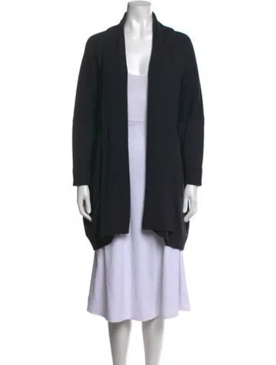 Pre-owned Eskandar Merino Wool Open Front Sweater In Black
