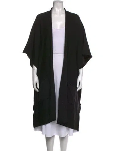 Pre-owned Eskandar Merino Wool Open Front Sweater In Black