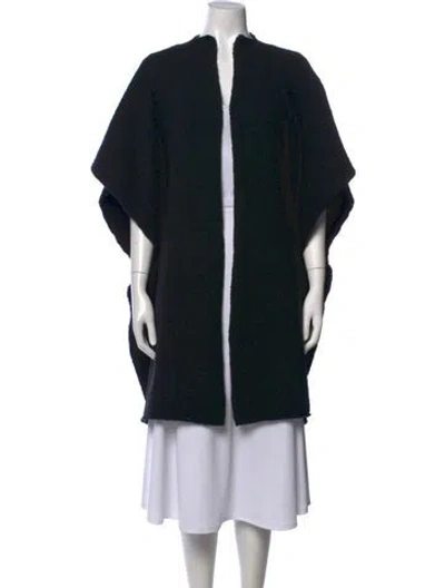 Pre-owned Eskandar Merino Wool Open Front Sweater In Black