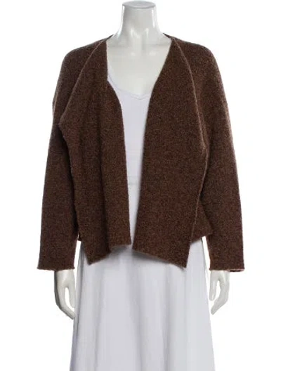 Pre-owned Eskandar Merino Wool Open Front Sweater In Brown
