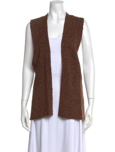 Pre-owned Eskandar Merino Wool Open Front Sweater In Brown