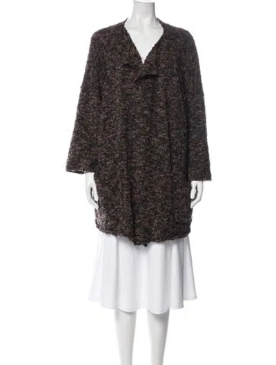 Pre-owned Eskandar Merino Wool Open Front Sweater In Gray