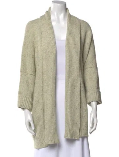 Pre-owned Eskandar Merino Wool Open Front Sweater In Green