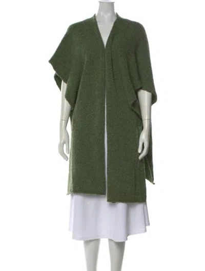 Pre-owned Eskandar Merino Wool Open Front Sweater In Green