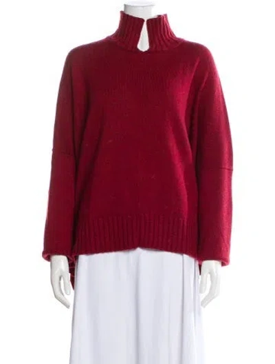 Pre-owned Eskandar Merino Wool Turtleneck Sweater In Burgundy