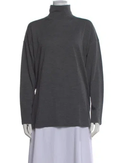 Pre-owned Eskandar Merino Wool Turtleneck Sweater In Gray