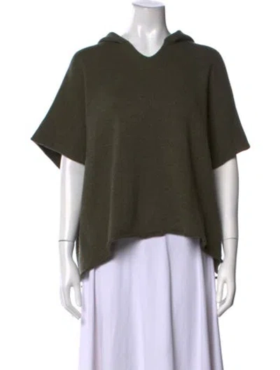 Pre-owned Eskandar Merino Wool V-neck Sweater In Green