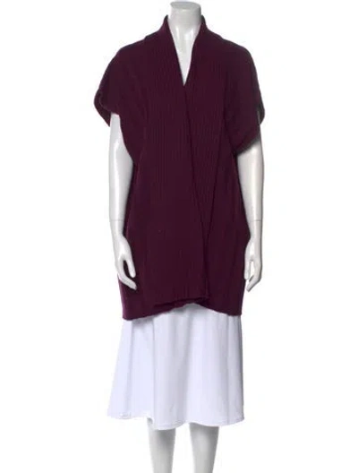 Pre-owned Eskandar Merino Wool V-neck Sweater In Purple