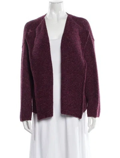 Pre-owned Eskandar Merino Wool V-neck Sweater In Purple