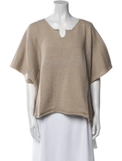 Pre-owned Eskandar Merino Wool V-neck Sweater W/ Tags In Neutral