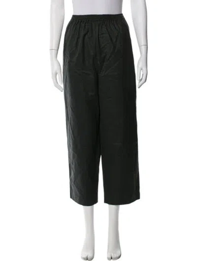 Pre-owned Eskandar Merino Wool Wide Leg Pants In Black