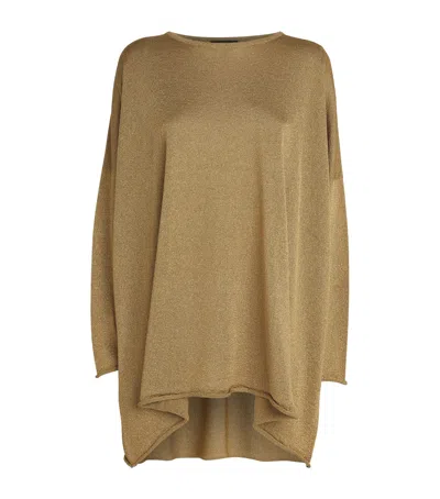 Eskandar Metallic-knit Sweater In Gold