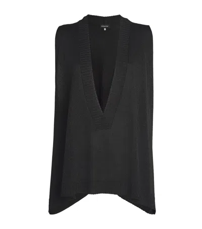 Eskandar Metallic V-neck Sweater Vest In Black