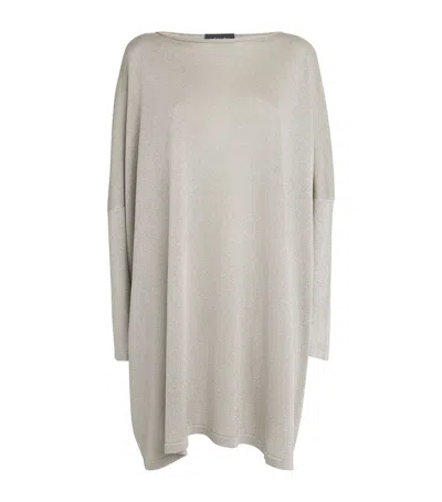 Eskandar Metallised Slash-neck Kaftan In Beige