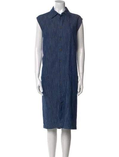 Pre-owned Eskandar Midi Length Dress In Blue