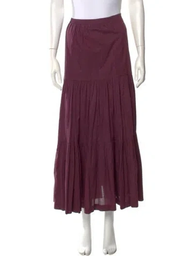 Pre-owned Eskandar Midi Length Skirt In Burgundy