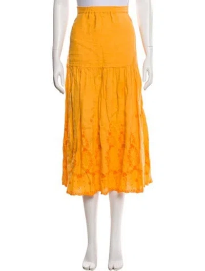 Pre-owned Eskandar Midi Length Skirt In Multi