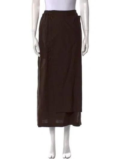 Pre-owned Eskandar Midi Length Skirt W/ Tags In Brown