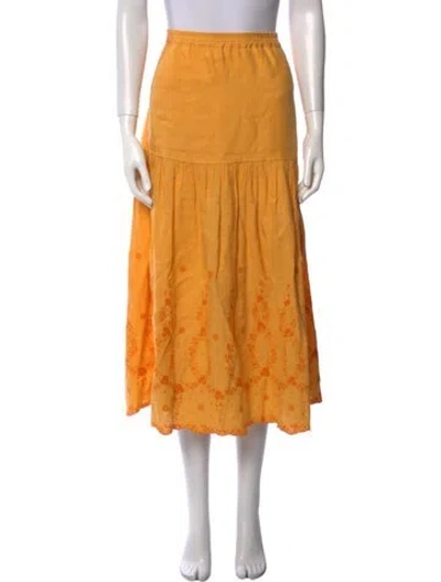Pre-owned Eskandar Midi Length Skirt In Yellow